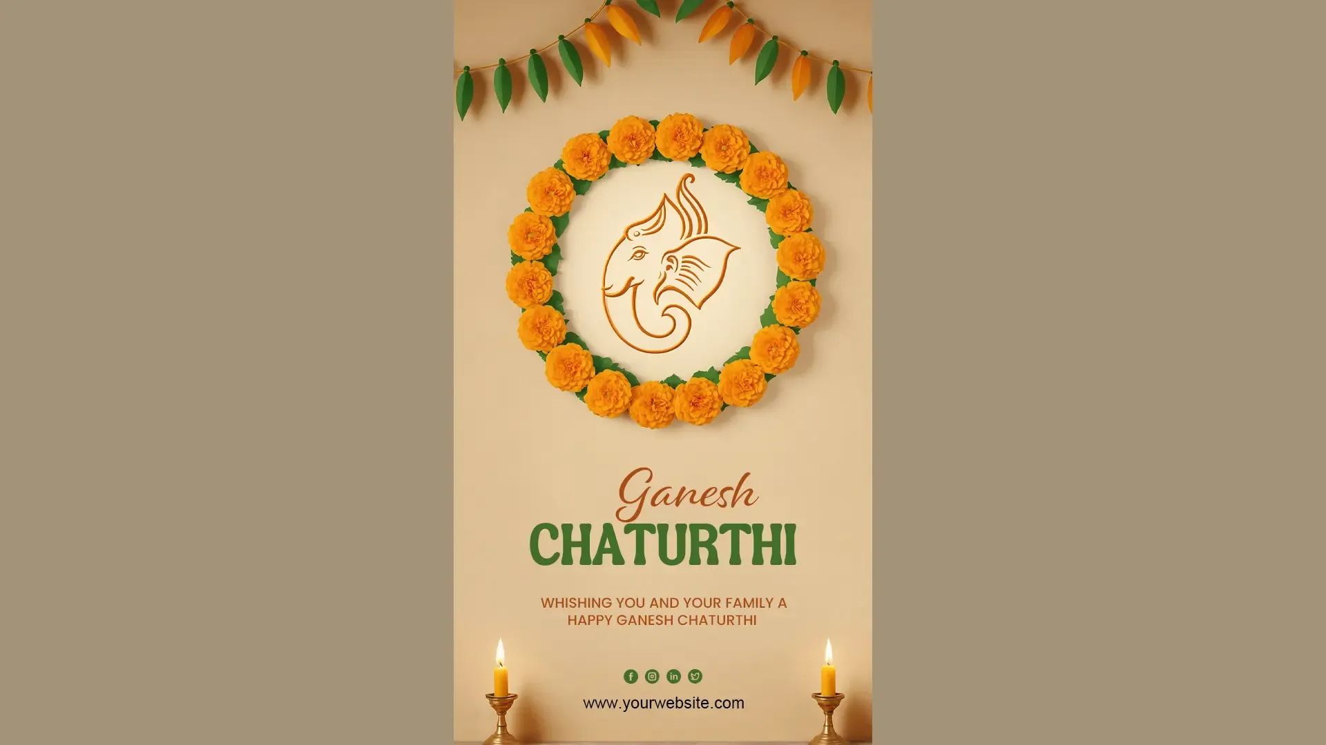 Happy Ganesh Chaturthi Floral Instagram Story image